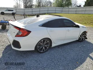 2018 Honda Civic Si with VIN 2HGFC1E50JH700689, listed as a Copart auction lot 50030115 with 127,041 mi miles and Salvage Title. Bid and sale history available at DreamBid. Image 3.