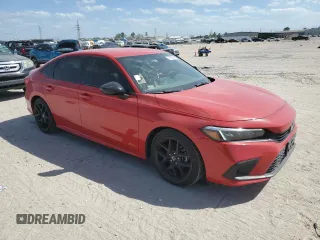 2024 Honda Civic Sedan Sport with VIN 2HGFE2F57RH515372, listed as a Copart auction lot 49588695 with 11,537 mi miles and Salvage Title. Bid and sale history available at carsss.com. Image 4.