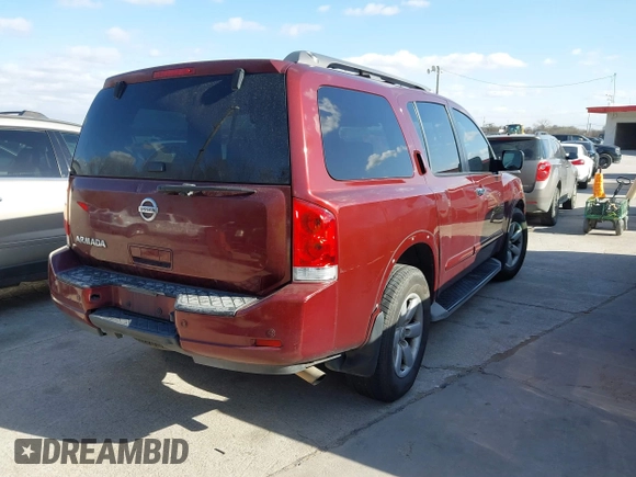 2011 Nissan Armada SV with VIN 5N1AA0ND3BN611820, listed as a IAAI auction lot 41726185 with 246,448 mi miles and . Bid and sale history available at DreamBid. Image 4.