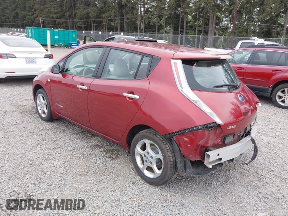 2012 Nissan LEAF SL with VIN JN1AZ0CP7CT026409, listed as a IAAI auction lot 42127666 with 55,306 mi miles and . Bid and sale history available at DreamBid. Image 3.