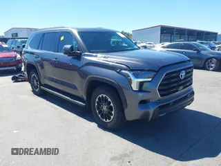 2024 Toyota Sequoia SR5 with VIN 7SVAAABA8RX047798, listed as a IAAI auction lot 41812410 with 7,411 mi miles. Bid and sale history available at carsss.com. Image 1.