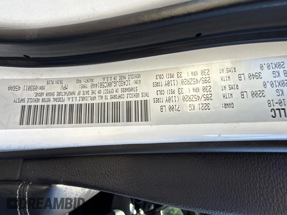 2019 Dodge Durango SRT with VIN 1C4SDJGJ0KC581440, listed as a Copart auction lot 64333995 with 40,069 mi miles and Salvage title. Bid and sale history available at DreamBid. Image 10.