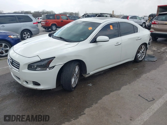2014 Nissan Maxima S with VIN 1N4AA5AP4EC455147, listed as a IAAI auction lot 41816044 with 180,674 mi miles and . Bid and sale history available at DreamBid. Image 2.
