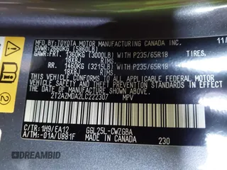 2020 Lexus RX 350 with VIN 2T2AZMDA2LC222307, listed as a IAAI auction lot 41739170 with 79,184 mi miles and . Bid and sale history available at DreamBid. Image 9.