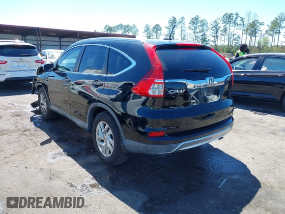 2015 Honda CR-V EX-L with VIN 2HKRM3H7XFH551434, listed as a IAAI auction lot 41859175 with 91,748 mi miles. Bid and sale history available at carsss.com. Image 3.