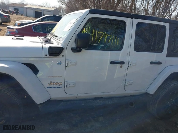 2023 Jeep Wrangler 4xe Sahara with VIN 1C4JJXP61PW553364, listed as a IAAI auction lot 41747111 with 22,127 mi miles. Bid and sale history available at carsss.com. Image 14.