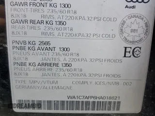 2017 Audi Q5 с VIN WA1C7AFP6HA018621, выставлен на аукционе Copart как лот 52890425 с пробегом 91 667 миль миль и Списание • Salvage title. История ставок и продаж доступна на DreamBid. Изображение 13.