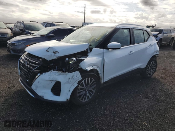 2021 Nissan Kicks SV with VIN 3N1CP5CV3ML537468, listed as a Copart auction lot 42263025 with 44,206 mi miles and Non Repairable. Bid and sale history available at DreamBid. Image 1.