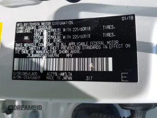 2018 Lexus NX 300 with VIN JTJBARBZ0J2168794, listed as a IAAI auction lot 42396198 with 88,704 mi miles and . Bid and sale history available at DreamBid. Image 9.