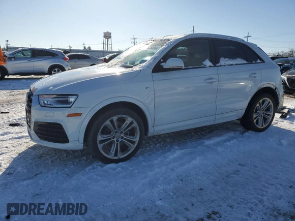2018 Audi Q3 Premium with VIN WA1BCCFS0JR014031, listed as a Copart auction lot 87606595 with 52,690 mi miles and Salvage title. Bid and sale history available at DreamBid. Image 1.