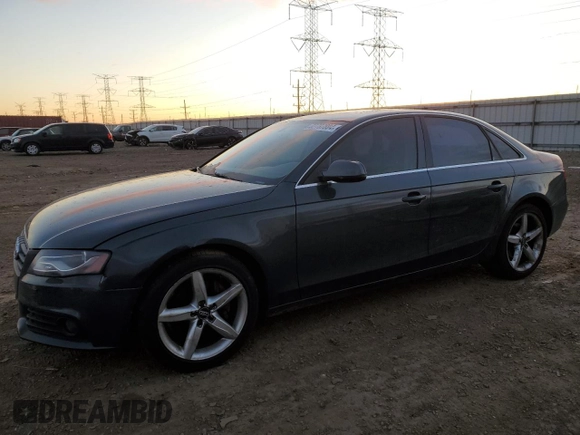 2010 Audi A4 2.0T Premium Plus with VIN WAUEFAFL1AN033747, listed as a Copart auction lot 82787894 with 92,786 mi miles and Salvage Title. Bid and sale history available at carsss.com. Image 1.