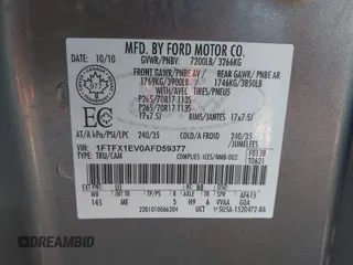 2010 Ford F-150 XL with VIN 1FTFX1EV0AFD59377, listed as a IAAI auction lot 41762219 with 269,852 mi miles. Bid and sale history available at carsss.com. Image 9.