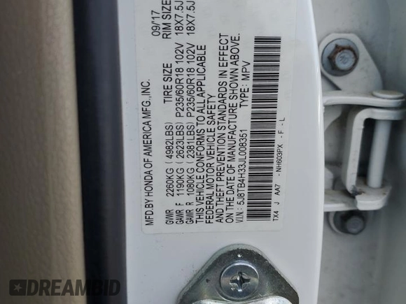 2018 Acura RDX with VIN 5J8TB4H33JL008351, listed as a Copart auction lot 73230433 with 79,828 mi miles. Bid and sale history available at carsss.com. Image 15.