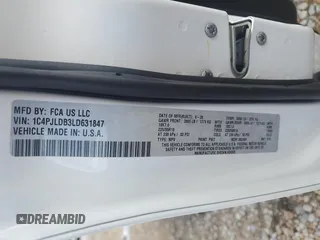 2020 Jeep Cherokee Limited with VIN 1C4PJLDB3LD631847, listed as a Copart auction lot 58778425 with 83,917 mi miles and Salvage title. Bid and sale history available at DreamBid. Image 13.