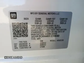 2024 Cadillac XT4 FWD Premium Luxury z VIN 1GYFZCR44RF239840, wystawiony jako Copart lot #48870445 z przebiegiem 5 276 mil mil oraz Szkoda całkowita • Salvage title. Historia ofert i sprzedaży dostępna na DreamBid. Obrazek 12.