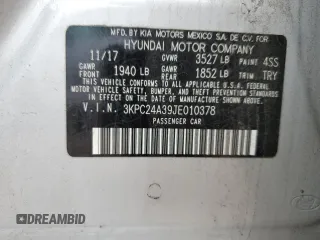 2018 Hyundai Accent SEL with VIN 3KPC24A39JE010378, listed as a Copart auction lot 70599563 with 57,053 mi miles. Bid and sale history available at carsss.com. Image 12.
