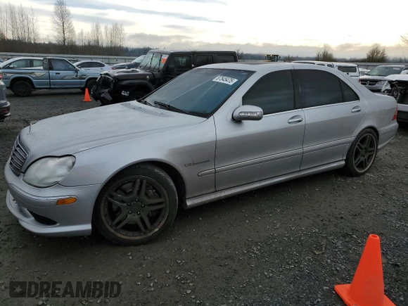 2003 Mercedes-Benz S 55 AMG with VIN WDBNG74J73A357542, listed as a Copart auction lot 87545475 with 76,588 mi miles and Salvage Title. Bid and sale history available at DreamBid. Image 1.
