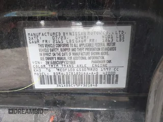 2023 Nissan Sentra SV with VIN 3N1AB8CV9PY321848, listed as a IAAI auction lot 41677574 with 36,490 mi miles. Bid and sale history available at carsss.com. Image 9.
