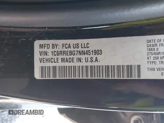 2022 Ram 1500 Big Horn z VIN 1C6RREBG7NN451903, wystawiony jako IAAI lot #40764817 z przebiegiem 31 109 mil mil oraz . Historia ofert i sprzedaży dostępna na DreamBid. Obrazek 9.