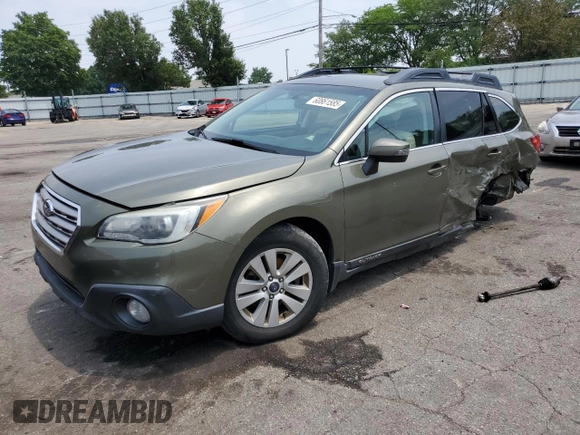 2015 Subaru Outback Premium with VIN 4S4BSAFC5F3306222, listed as a Copart auction lot 60861585 with 217,599 mi miles and Salvage title. Bid and sale history available at DreamBid. Image 1.