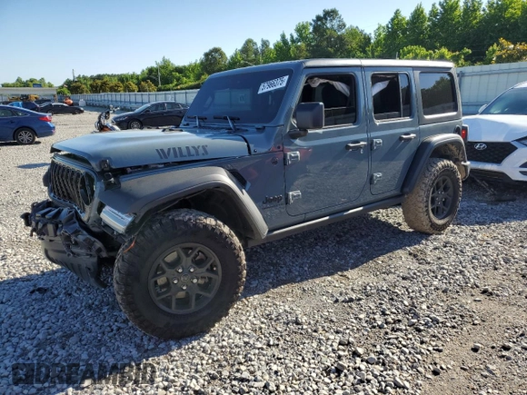 2024 Jeep Wrangler Sport S with VIN 1C4PJXDG2RW346671, listed as a Copart auction lot 57966375 with 9,430 mi miles and Salvage title. Bid and sale history available at DreamBid. Image 1.