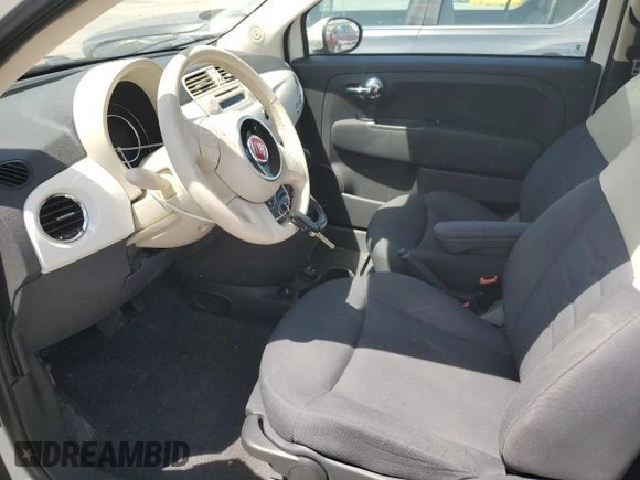 2015 FIAT 500 Pop with VIN 3C3CFFAR1FT501474, listed as a Copart auction lot 56697355 with 123,015 mi miles and Salvage title. Bid and sale history available at DreamBid. Image 7.