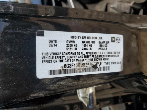 2014 Chevrolet SS z VIN 6G3F15RW8EL967508, wystawiony jako Copart lot #49086105 z przebiegiem Nie podano mil oraz Nie do naprawy • Non repairable. Historia ofert i sprzedaży dostępna na DreamBid. Obrazek 13.