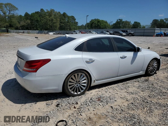 2015 Hyundai Equus Signature with VIN KMHGH4JH3FU099414, listed as a Copart auction lot 53717325 with 133,561 mi miles and Salvage Title. Bid and sale history available at DreamBid. Image 3.
