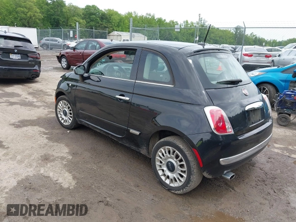 2013 FIAT 500 Lounge with VIN 3C3CFFCR8DT743107, listed as a IAAI auction lot 42381709 with 90,094 mi miles and . Bid and sale history available at DreamBid. Image 3.