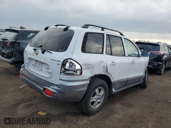 2004 Hyundai Santa Fe GLS with VIN KM8SC13D04U682926, listed as a Copart auction lot 53651575 with 182,317 mi miles and Salvage Title. Bid and sale history available at DreamBid. Image 3.