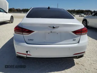 2017 Genesis G80 3.8L with VIN KMHGN4JE6HU193658, listed as a Copart auction lot 74342984 with 0 mi miles and Salvage Title. Bid and sale history available at carsss.com. Image 6.