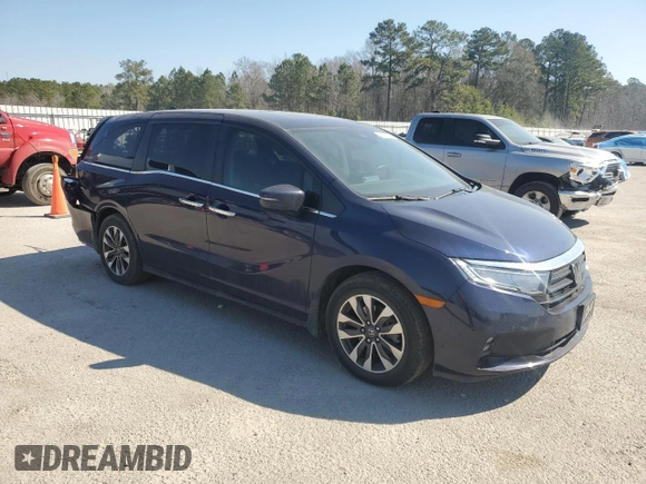 2022 Honda Odyssey EX-L with VIN 5FNRL6H73NB021145, listed as a Copart auction lot 46609265 with 31,493 mi miles and Salvage Title. Bid and sale history available at DreamBid. Image 4.