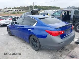 2014 Infiniti Q50 with VIN JN1BV7AP6EM689012, listed as a IAAI auction lot 42063216 with 114,785 mi miles and . Bid and sale history available at DreamBid. Image 3.