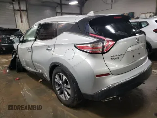 2017 Nissan Murano SL with VIN 5N1AZ2MH9HN174536, listed as a Copart auction lot 52238205 with 39,670 mi miles and Salvage Title. Bid and sale history available at carsss.com. Image 2.