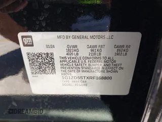 2024 Chevrolet Malibu LT with VIN 1G1ZD5STXRF168800, listed as a IAAI auction lot 41828825 with 18,936 mi miles and . Bid and sale history available at DreamBid. Image 9.