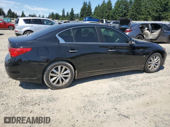 2014 Infiniti Q50 Premium with VIN JN1BV7AP7EM673904, listed as a Copart auction lot 63665865 with 88,544 mi miles and Clean title. Bid and sale history available at DreamBid. Image 3.