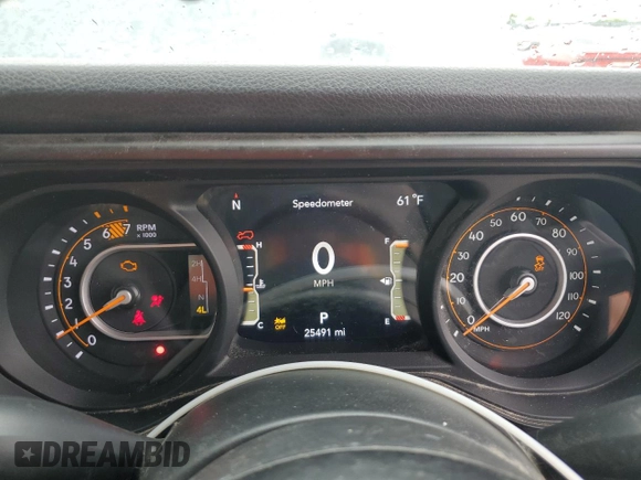 2024 Jeep Wrangler Sport с VIN 1C4PJXKN9RW214962, выставлен на аукционе Copart как лот 55745245 с пробегом 25 491 миль миль и Списание • Salvage title. История ставок и продаж доступна на DreamBid. Изображение 8.