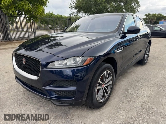2020 Jaguar F-Pace 25t Premium with VIN SADCJ2FX8LA619250, listed as a Copart auction lot 62612285 with 44,773 mi miles and Salvage title. Bid and sale history available at DreamBid. Image 1.