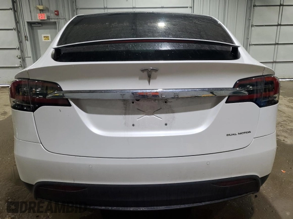 2020 Tesla Model X Long Range with VIN 5YJXCBE26LF228781, listed as a Copart auction lot 46417835 with 46,148 mi miles and Salvage Title. Bid and sale history available at DreamBid. Image 6.