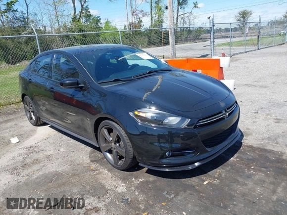 2015 Dodge Dart GT with VIN 1C3CDFEB2FD205663, listed as a IAAI auction lot 41795614 with 108,714 mi miles. Bid and sale history available at carsss.com. Image 1.
