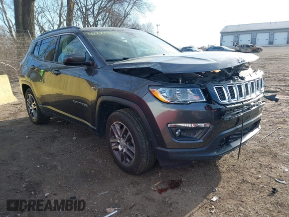 2020 Jeep Compass Altitude with VIN 3C4NJCBB0LT247013, listed as a IAAI auction lot 41821616 with 50,635 mi miles and . Bid and sale history available at carsss.com. Image 1.