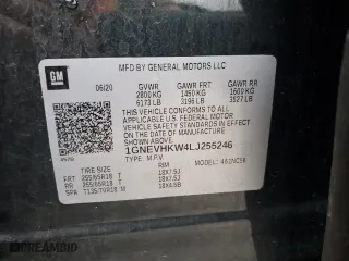 2020 Chevrolet Traverse LT Leather with VIN 1GNEVHKW4LJ255246, listed as a Copart auction lot 80734474 with 86,670 mi miles and Salvage Title. Bid and sale history available at carsss.com. Image 13.