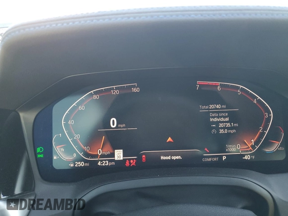 2021 BMW 4 Series 430i with VIN WBA53AP04MCF74727, listed as a Copart auction lot 43171735 with 20,740 mi miles and Salvage Title. Bid and sale history available at DreamBid. Image 9.