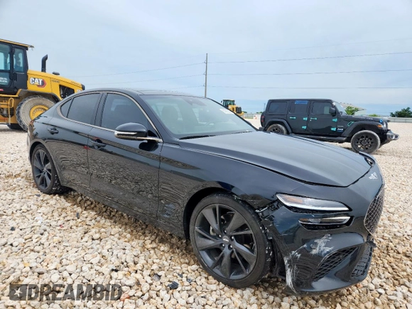 2023 Genesis G70 2.0T with VIN KMTG34TA8PU120473, listed as a Copart auction lot 60895045 with 38,393 mi miles and Salvage title. Bid and sale history available at DreamBid. Image 4.