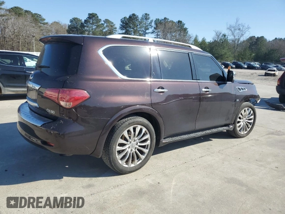 2015 Infiniti QX80 with VIN JN8AZ2ND4F9770423, listed as a Copart auction lot 48514955 with 88,688 mi miles and Salvage title. Bid and sale history available at DreamBid. Image 3.