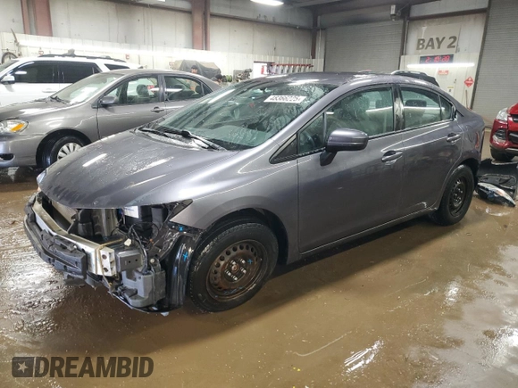 2014 Honda Civic Sedan LX with VIN 19XFB2F55EE019421, listed as a Copart auction lot 48366225 with 72,076 mi miles and Salvage Title. Bid and sale history available at carsss.com. Image 1.