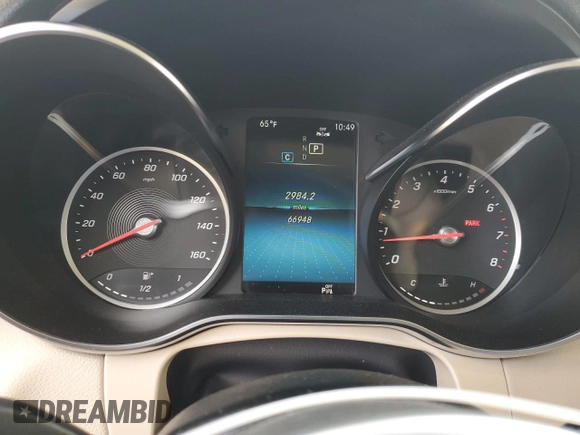 2020 Mercedes-Benz GLC with VIN W1N0G8EB6LF808755, listed as a Copart auction lot 49897765 with 66,948 mi miles and Salvage Title. Bid and sale history available at carsss.com. Image 9.