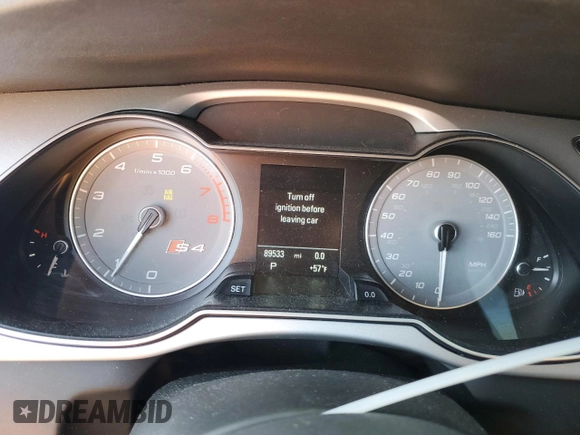 2016 Audi S4 Premium Plus with VIN WAUBGAFL6GA008567, listed as a Copart auction lot 46854325 with 89,533 mi miles and Salvage Title. Bid and sale history available at carsss.com. Image 9.