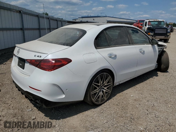 2023 Mercedes-Benz C 43 AMG with VIN W1KAF8HB5PR123506, listed as a Copart auction lot 62749924 with 4,243 mi miles and Salvage Title. Bid and sale history available at DreamBid. Image 3.