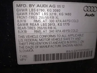 2013 Audi Q7 3.0T Premium Plus with VIN WA1LGAFE6DD000112, listed as a IAAI auction lot 41229774 with 149,122 mi miles. Bid and sale history available at carsss.com. Image 9.